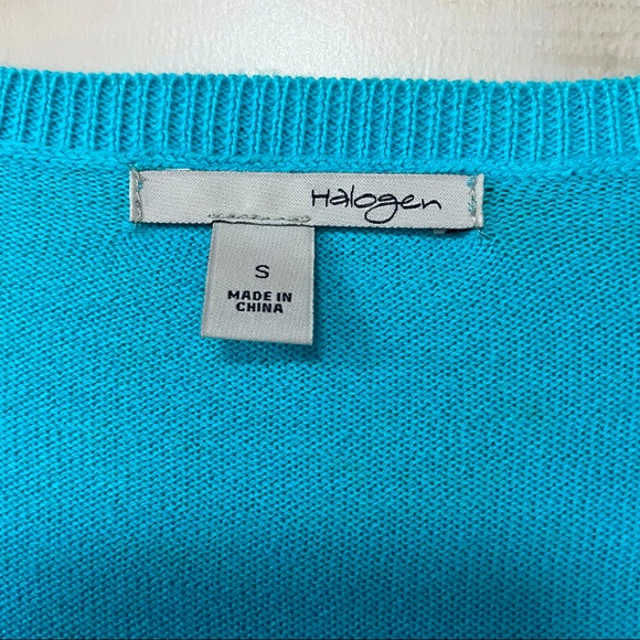 Halogen Turquoise Cardigan Gold Bead Accent S - Picture 3 of 6